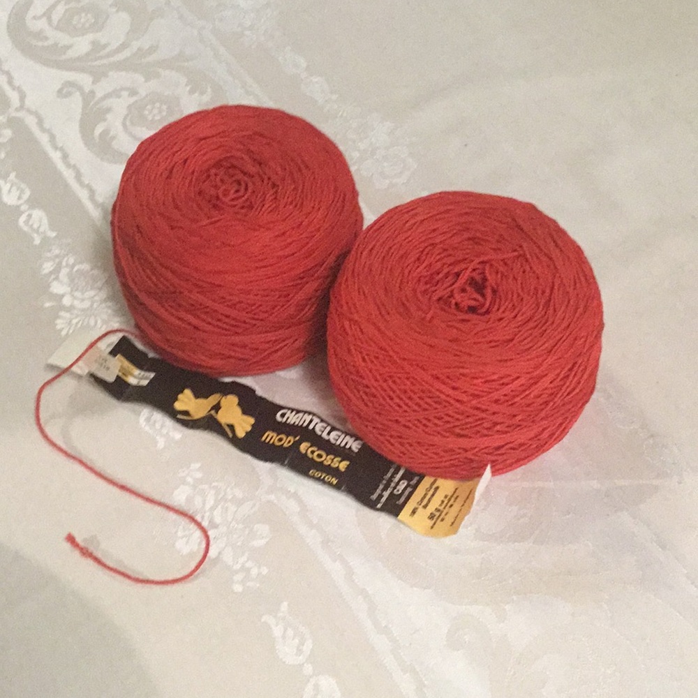 Chanteleine Red Cotton Yarn, over One Pound